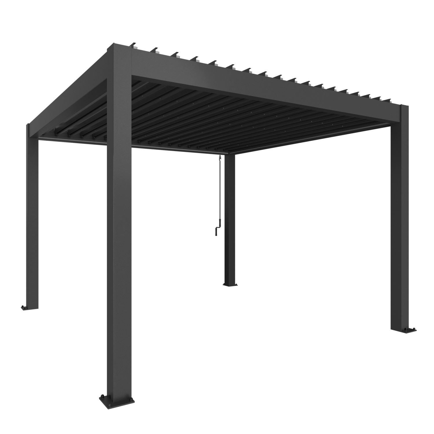 Biohort Pergola 255 cm x 367,5 cm x 367,5 cm Dunkelgrau-Metallic günstig online kaufen