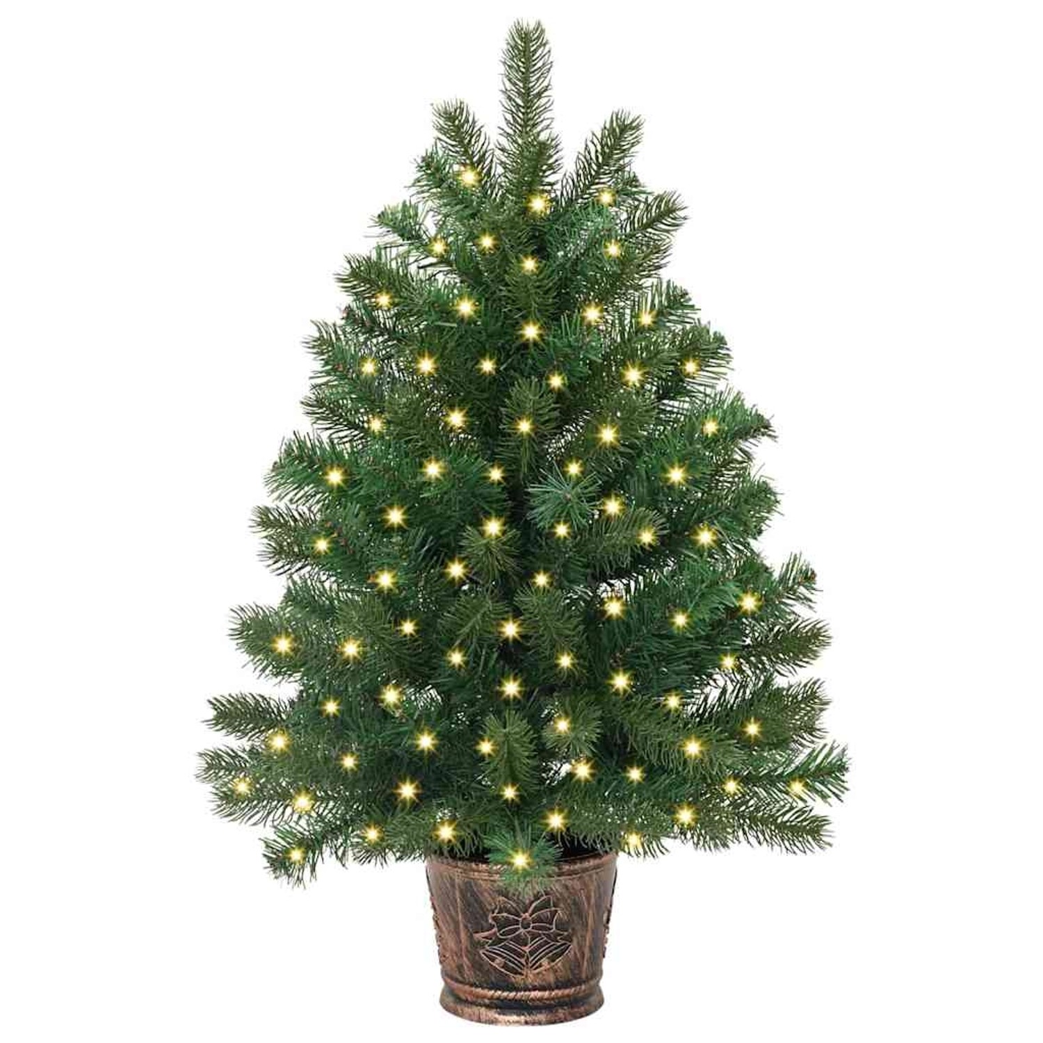 vidaXL Künstlicher Weihnachtsbaum mit 150 LEDs Grün 95 cm PE und PVC 3397311