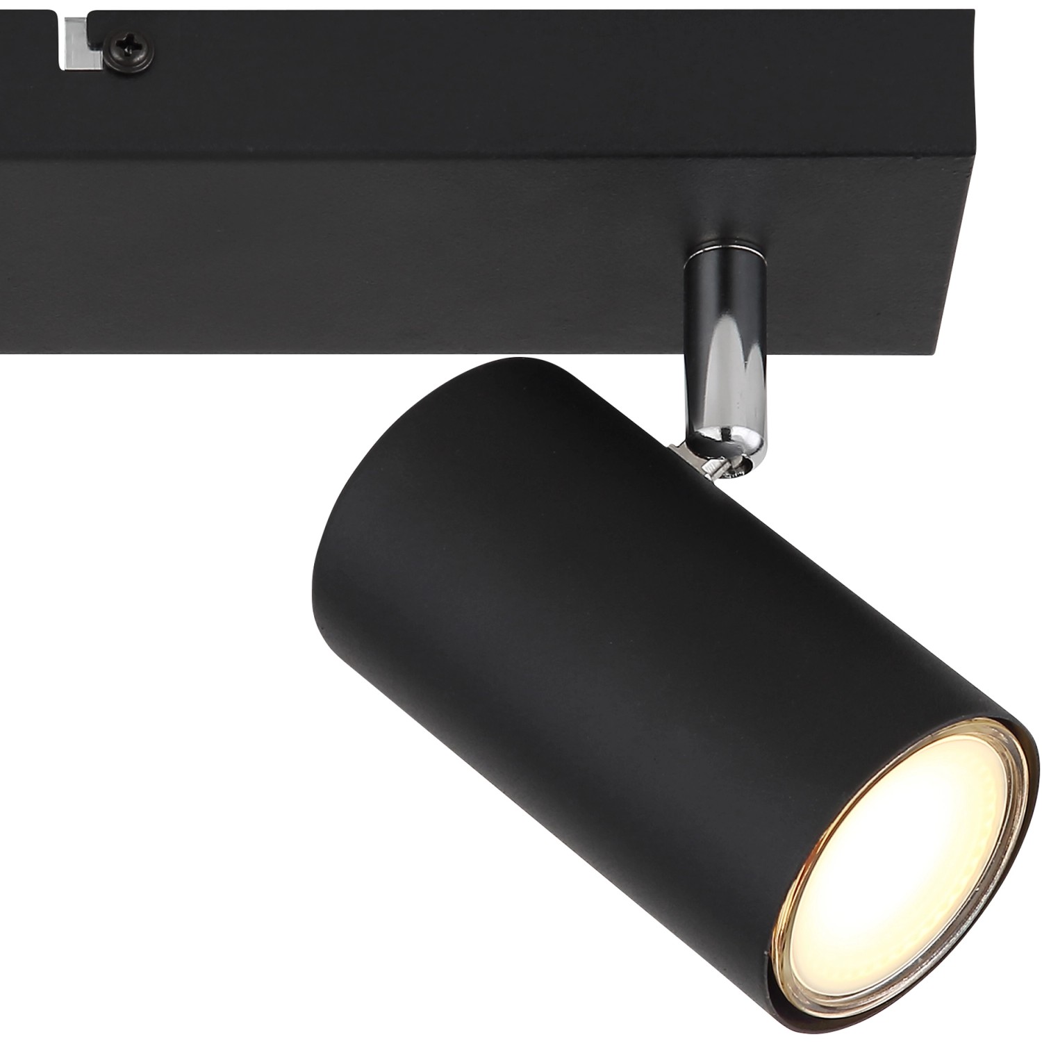 Schwarzer, 2-flammiger Globo Strahler Robby aus Metall, für GU10 Leuchtmittel.