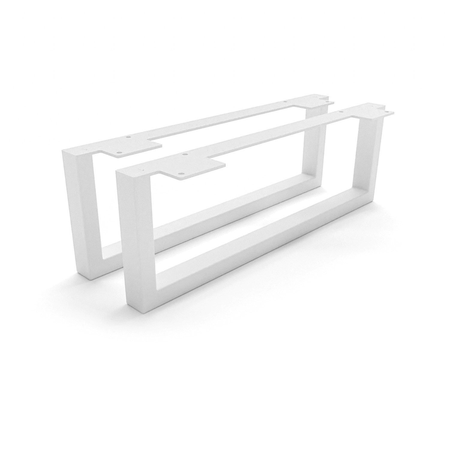 HEVVA Möbelfüße GRAZ 15 cm Hoch 45 cm Tief 2er Set Weiß