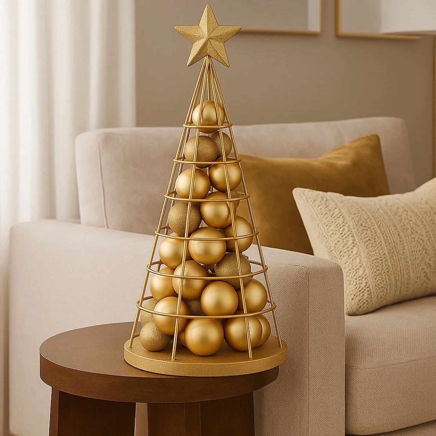MCW Deko-Baum O91 Metall 60cm Goldfarben_5