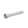 Weißer Alcadrain A792 Flexianschluss mit Metallmutter 6/4 x 40 mm. Geriffelter Polypropylen-Schlauch für Abwasser.