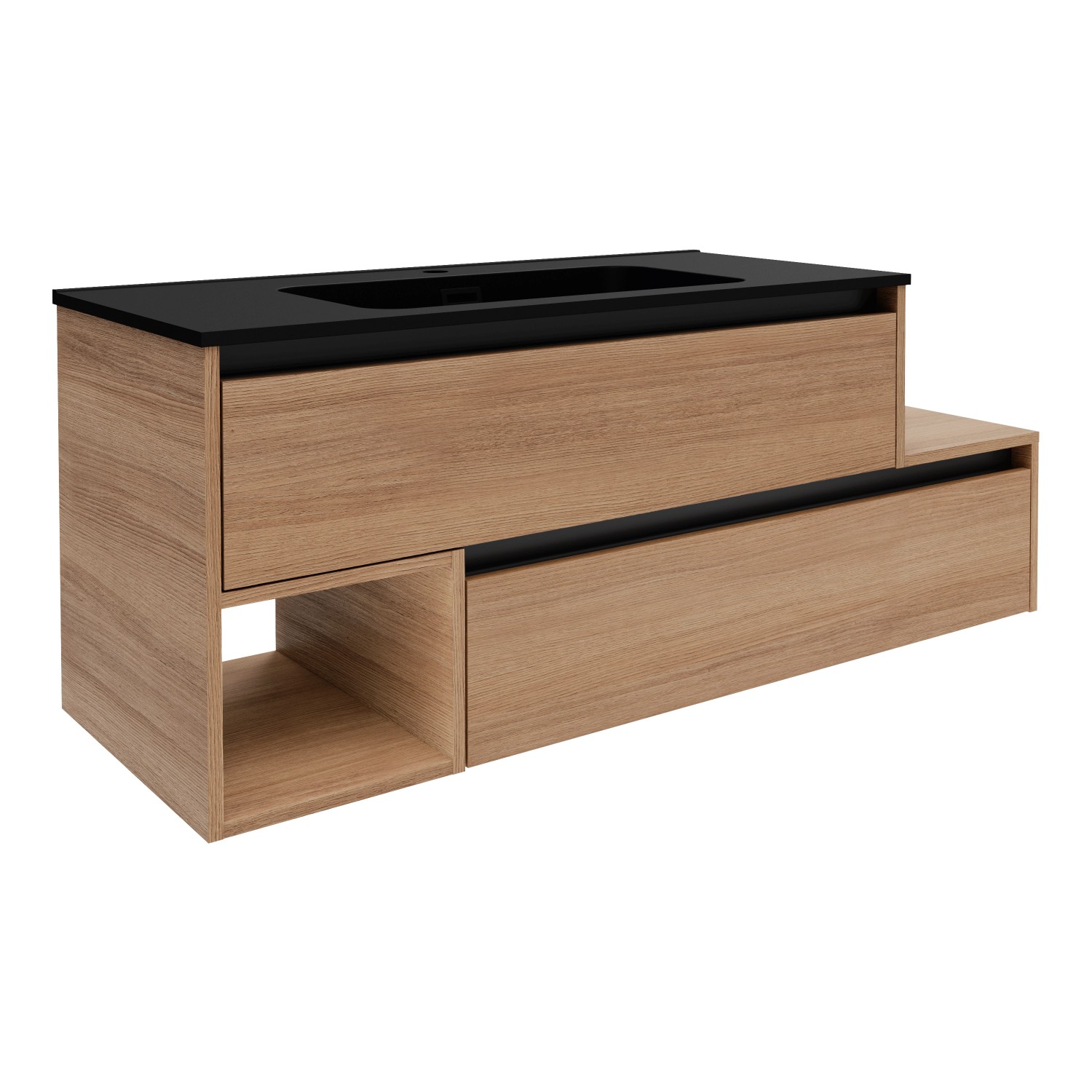 Fackelmann Waschbeckenunterschrank links Vita 128,5 cm x50 cm x46 cm Oak/Sc günstig online kaufen