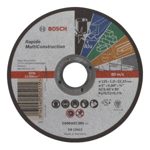 Bosch Trennscheibe Multi Construction, 125mm Durchmesser. Zubehör für Winkelschleifer.