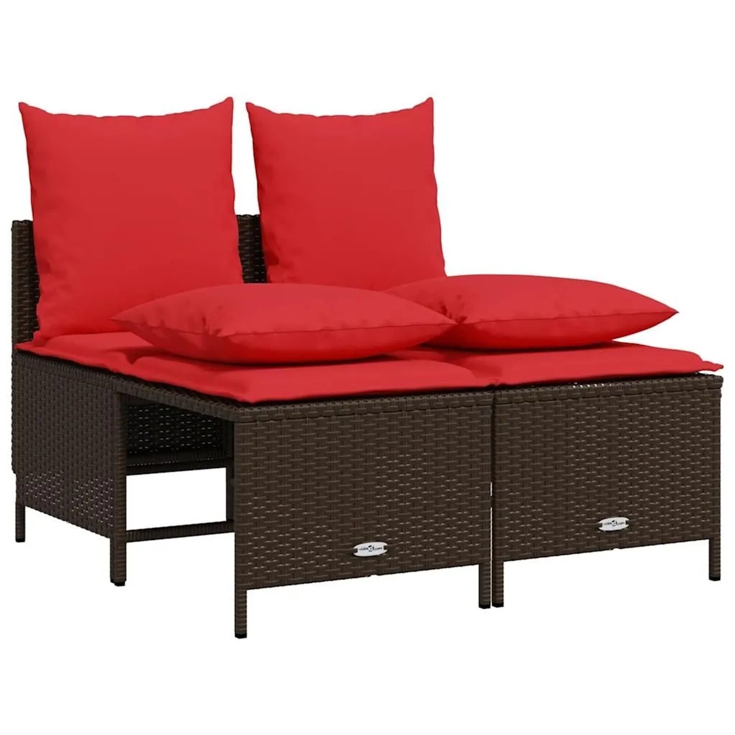 vidaXL 4-Tlg Gartensofa-Set mit Kissen Braun Polyrattan 368386 günstig online kaufen