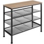 Tectake Schuhregal Wolverhampton Industrial Style Holz und Stahl  75 50 x 30 50 x 69 50 cm Industrial Holz Hell  Eiche Sonoma