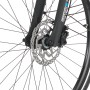 Detailaufnahme: Vorderrad mit Scheibenbremse des Fischer E-Bike Viator 5.0i.