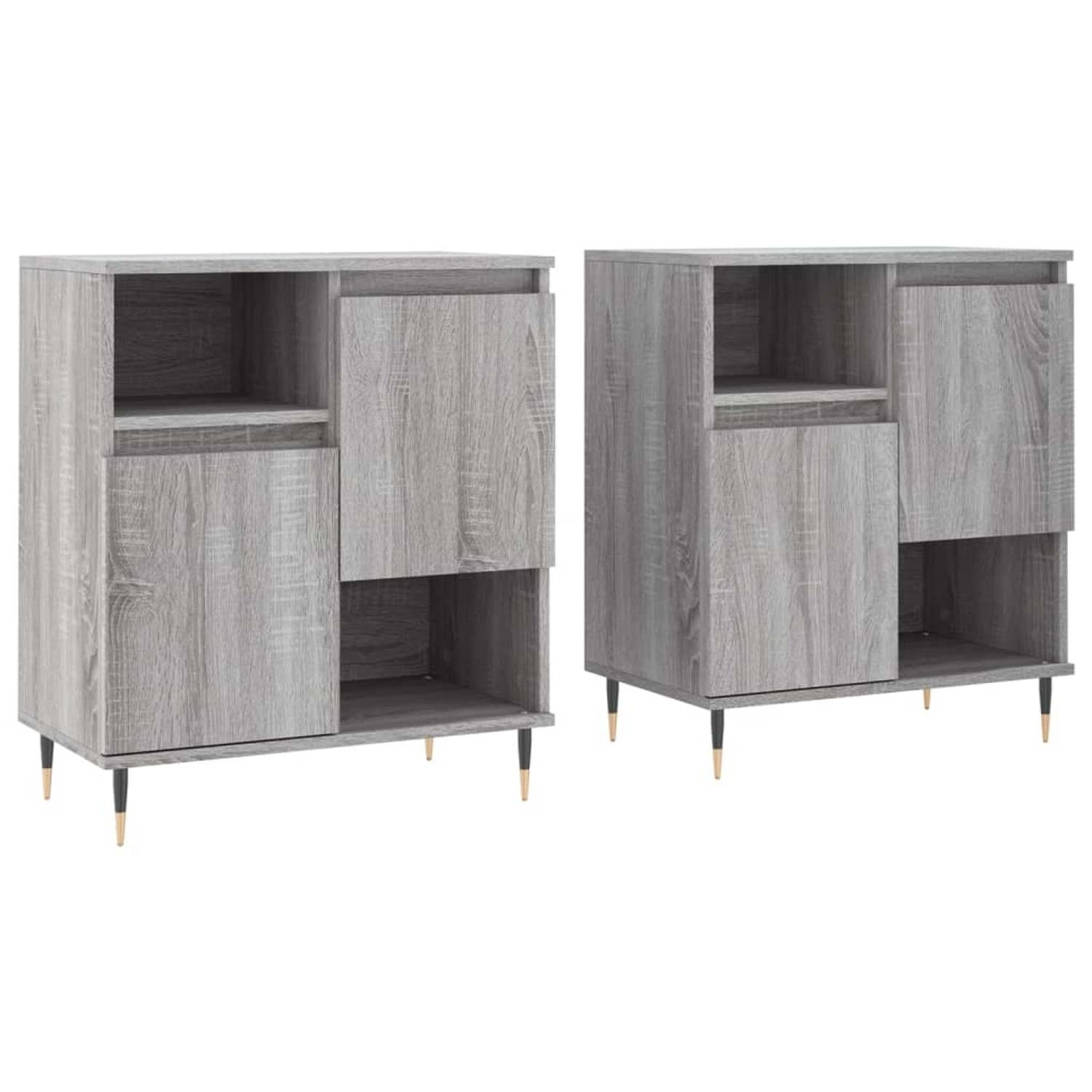vidaXL Sideboards 2 Stk Grau Sonoma Holzwerkstoff 3190123 günstig online kaufen