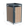 Westmann Mülltonnenbox Planta für 1x240L Tonne, anthrazit mit Holzoptik und Pflanzdach.
