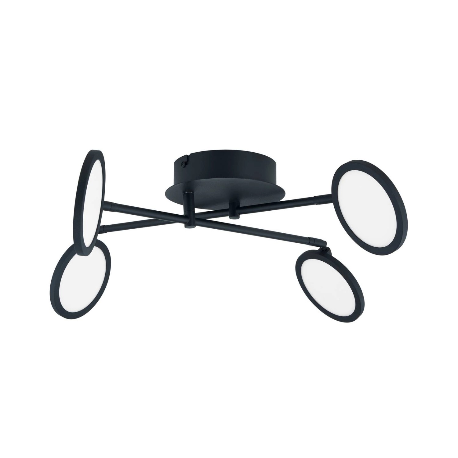 Lindby LED Deckenleuchte Manel 10013035 Dimmbar Modern in Schwarz aus Metal günstig online kaufen