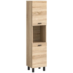Badschrank in Sonoma Eiche, 30x125x29 cm, stehend oder hängend montierbar.