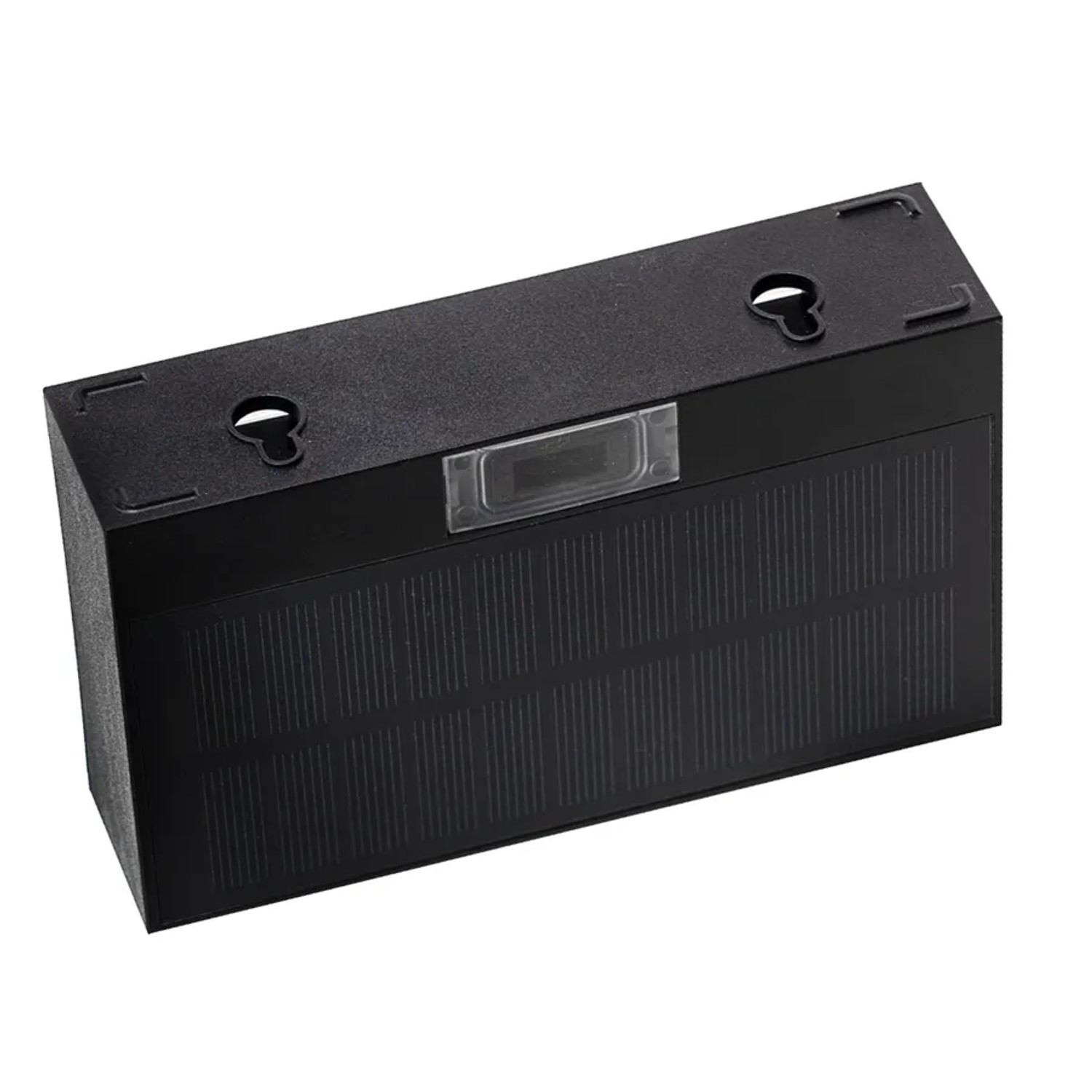 Schwarze LUXULA Solar Wandleuchte mit Bewegungsmelder für Aussen, Warmweiß.
