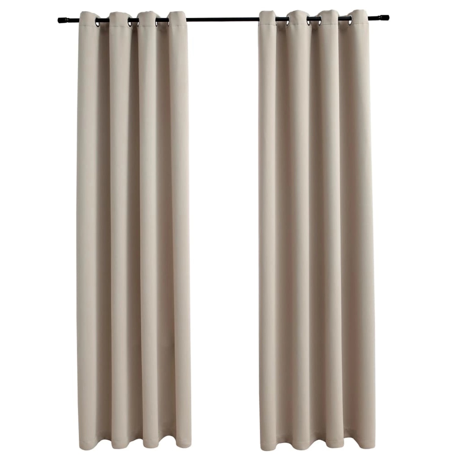 vidaXL Verdunkelungsvorhänge mit Metallösen 2 Stk Beige 140x245 cm günstig online kaufen