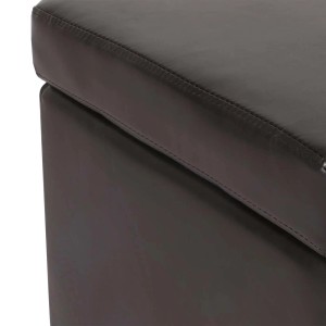 Brauner Sitzhocker Carrara (45x44x44cm) mit Stauraum unter dem Deckel.