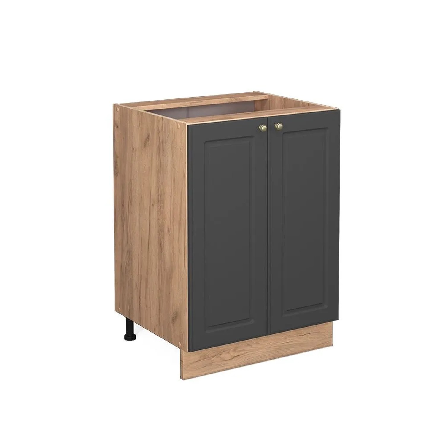 Vicco Küchenunterschrank Fame-Line Anthrazit-Gold Goldkraft Eiche 60 cm ohne Arbeitsplatte
