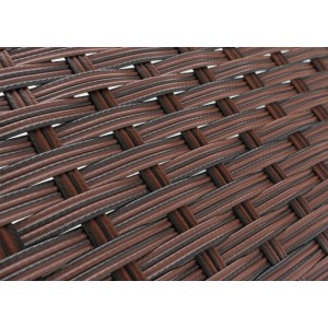 Proregal Poly-Rattan Gartentisch Andi HxBxT 38x79x48 cm Braun-Meliert Beistelltisch Tisch Mit Glasplatte