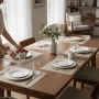 Relaxdays Tischset Kunstleder Grau-Beige Beidseitig Verwendbar 6er Set 30 cm x 43 cm_2