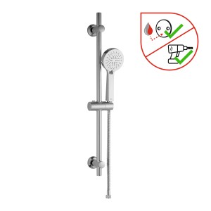 Verchromtes baliv Duschbrause-Set DBS-70.40 mit Duschstange, Handbrause und Schlauch.