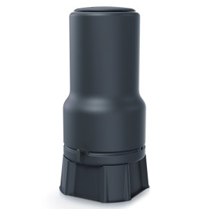 Waterform Regentonnenset Aquabell 200 l in Anthrazit mit Unterstand und Wasserhahn.