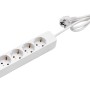 Weiße 6-fach Steckdosenleiste ohne Schalter mit 1,4 m Kabel.