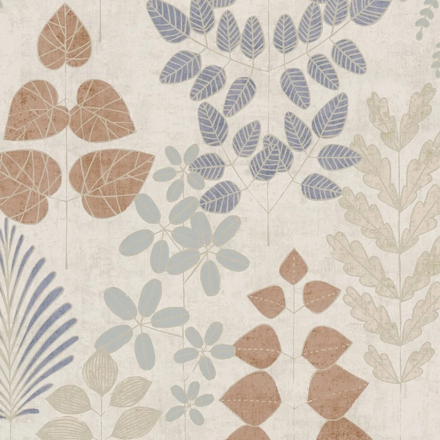 PROFHOME 791493-GU Landhaus Tapete Floral Matt Creme Blau Beige Braun 0,53 m x 10,05 m 5,33 m2