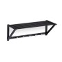 Schwarze Relaxdays Wandgarderobe aus Stahl mit 5 Haken und Ablage für Flur oder Bad.