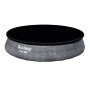 Bestway Fast Set Pool, Ø 396 cm, schiefergrau, mit schwarzer Abdeckung.