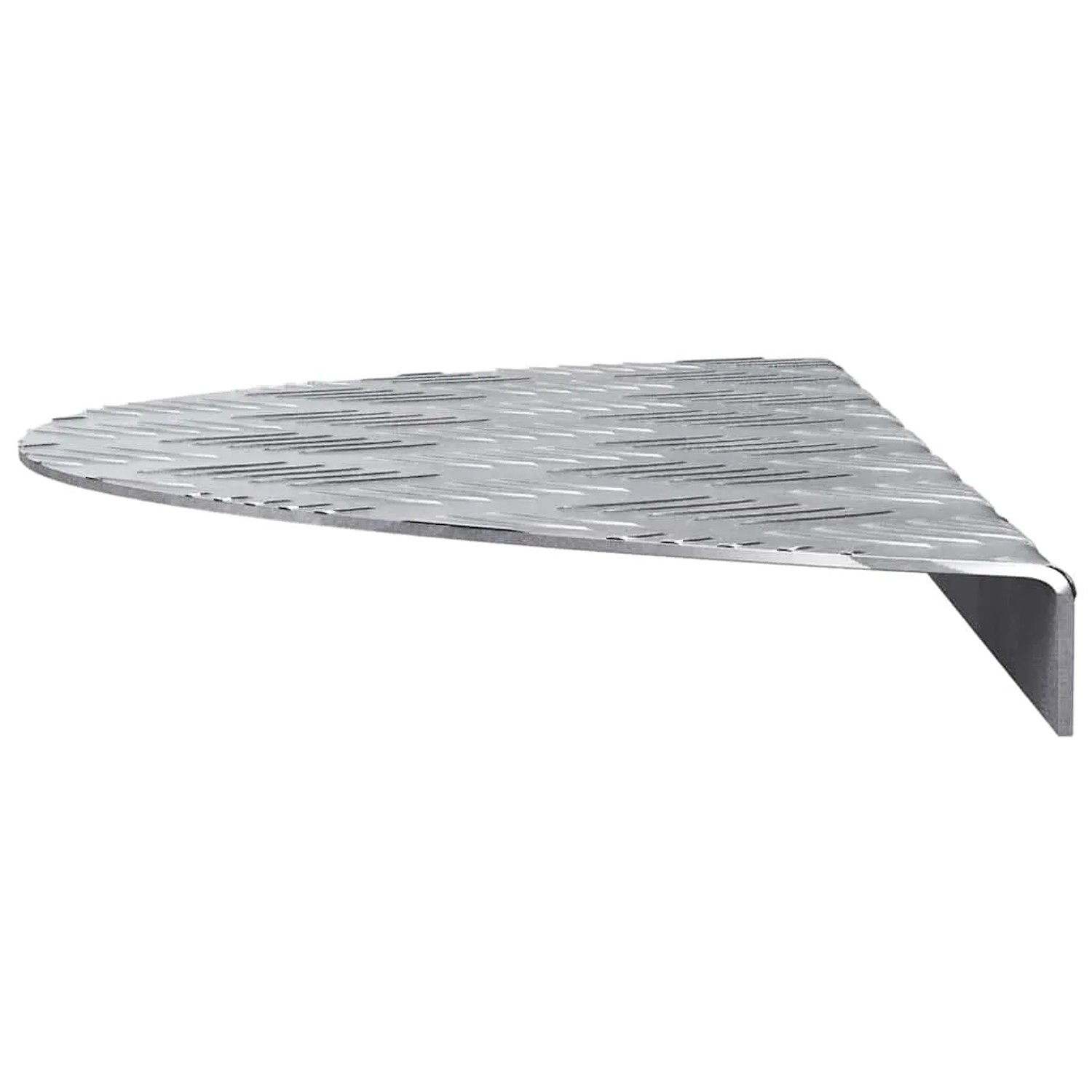 Silberne Aluminium Stufenmatte mit Rautenmuster und Anti-Rutsch-Oberfläche für Treppen, 60x18 cm.