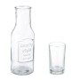 Transparentes Wasserkaraffe Set mit 4 Gläsern aus Glas. Karaffe mit Prägung.