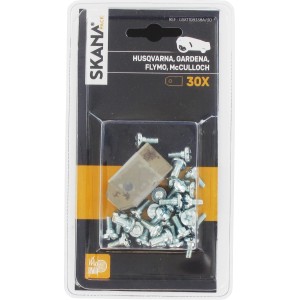 Skana Messerklingen-Set für Husqvarna Rasenmäher, 30 Klingen mit Schrauben im Blister.