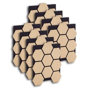 Homestyle4u Akustikpaneele, 8 Holz Wandpaneele in Hexagonform, Natur