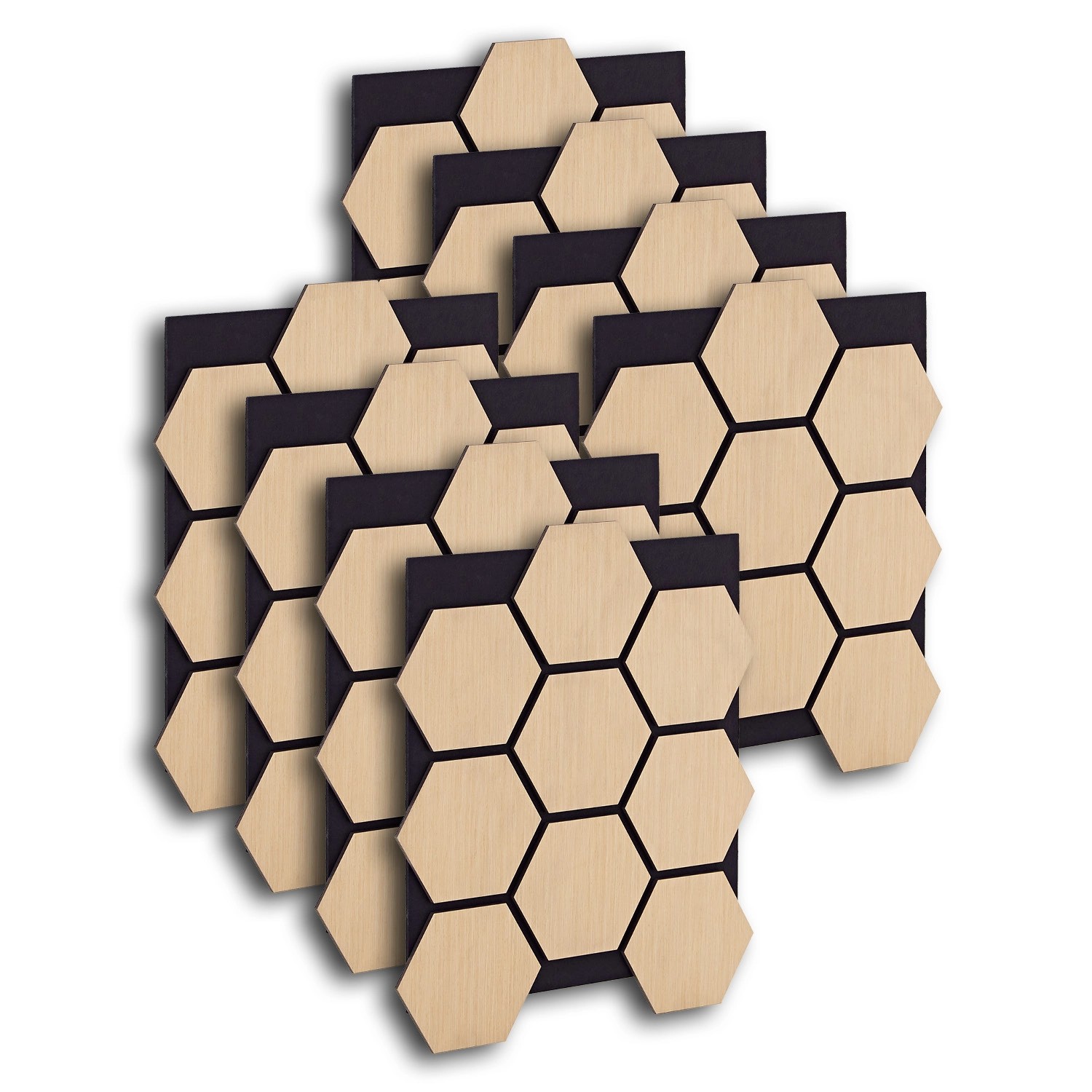 Homestyle4u Akustikpaneele 8 Wandpaneele Holz Hexagon 76 x 62 cm Stück Natu günstig online kaufen
