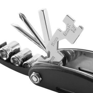 STAHLWERK Multitool, faltbares Fahrrad Reparaturwerkzeug mit Schraubendrehern und Steckschlüsseln.