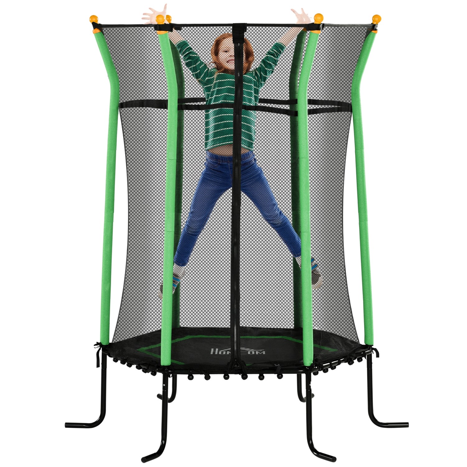 HOMCOM Kids Trampoline Stahl Kunststoff Ø163,5 x H190 cm