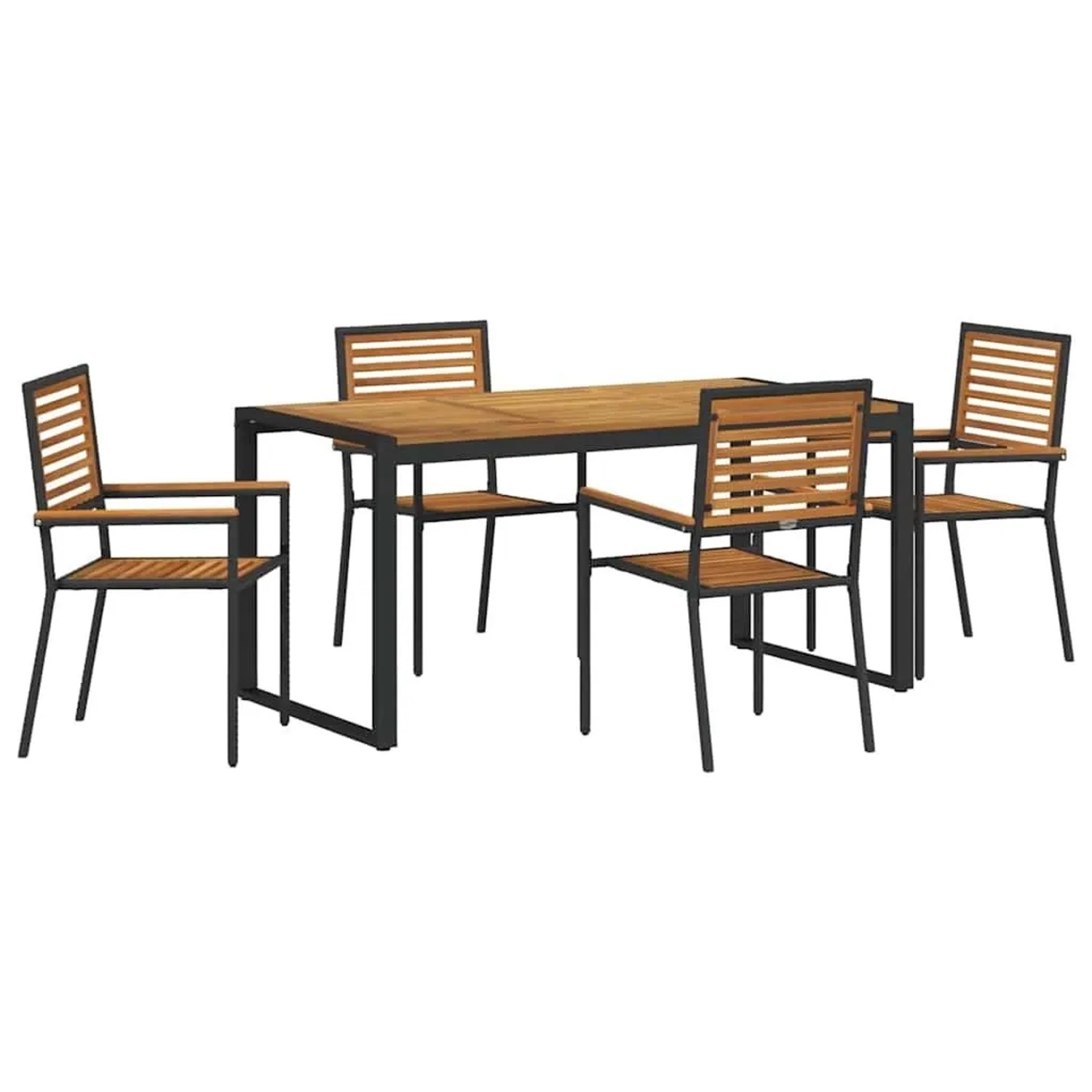 vidaXL Garten Essgruppe 5-Tlg Schwarz und Braun Poly-Rattan 3365475