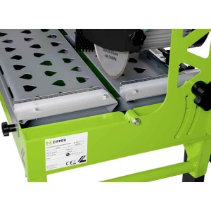 Zipper Fliesenschneidmaschine ZI-FS200-720 in Grün-Silber mit Diamantscheibe und präzisem Schneidetisch.