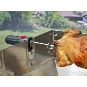 Batteriemotor 1,5 V für Grillspieß mit Grillhähnchen, Grillzubehör für gleichmäßiges Garen.