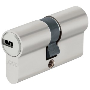Abus Profilzylinder D6X, 40/60 mm, Edelstahl-Optik, für erhöhte Sicherheit.