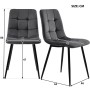 Merax Essgruppe 5-tlg mit 117cm Esstisch  4 Samtstühle Dunkelgrau  Tischbeine Schwarz_4
