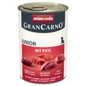 Gran Carno Junior Hundenassfutter mit Pute, 400g Dose für Welpen