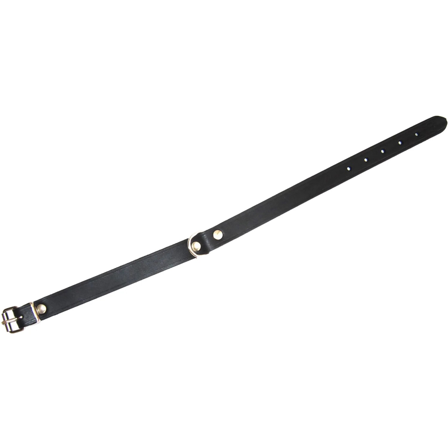 Schwarzes Heim Hundehalsband aus Softleder, 16 mm breit und 40 cm lang.