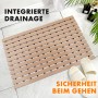 Beige, antibakterielle KARAT Fußmatte mit Drainagefunktion, 43x450cm, für Nassbereiche.