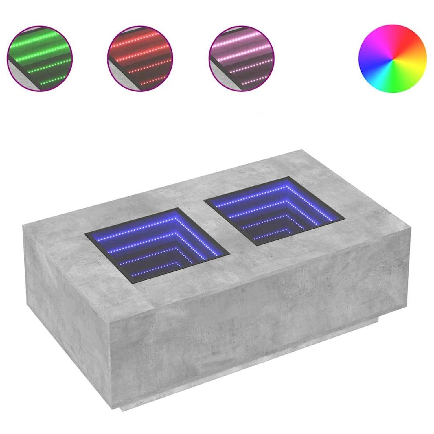 vidaXL Couchtisch mit Infinity-LED Betongrau 116x69x40 cm 3284059 günstig online kaufen