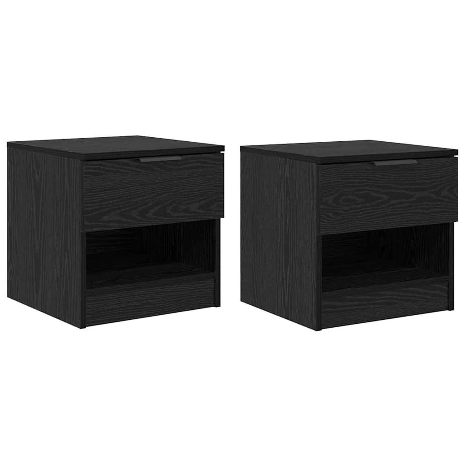 vidaXL Bettschrank 2 Stk Schwarz Eichen-Optik 40 x 39 x 40 cm 880518 günstig online kaufen