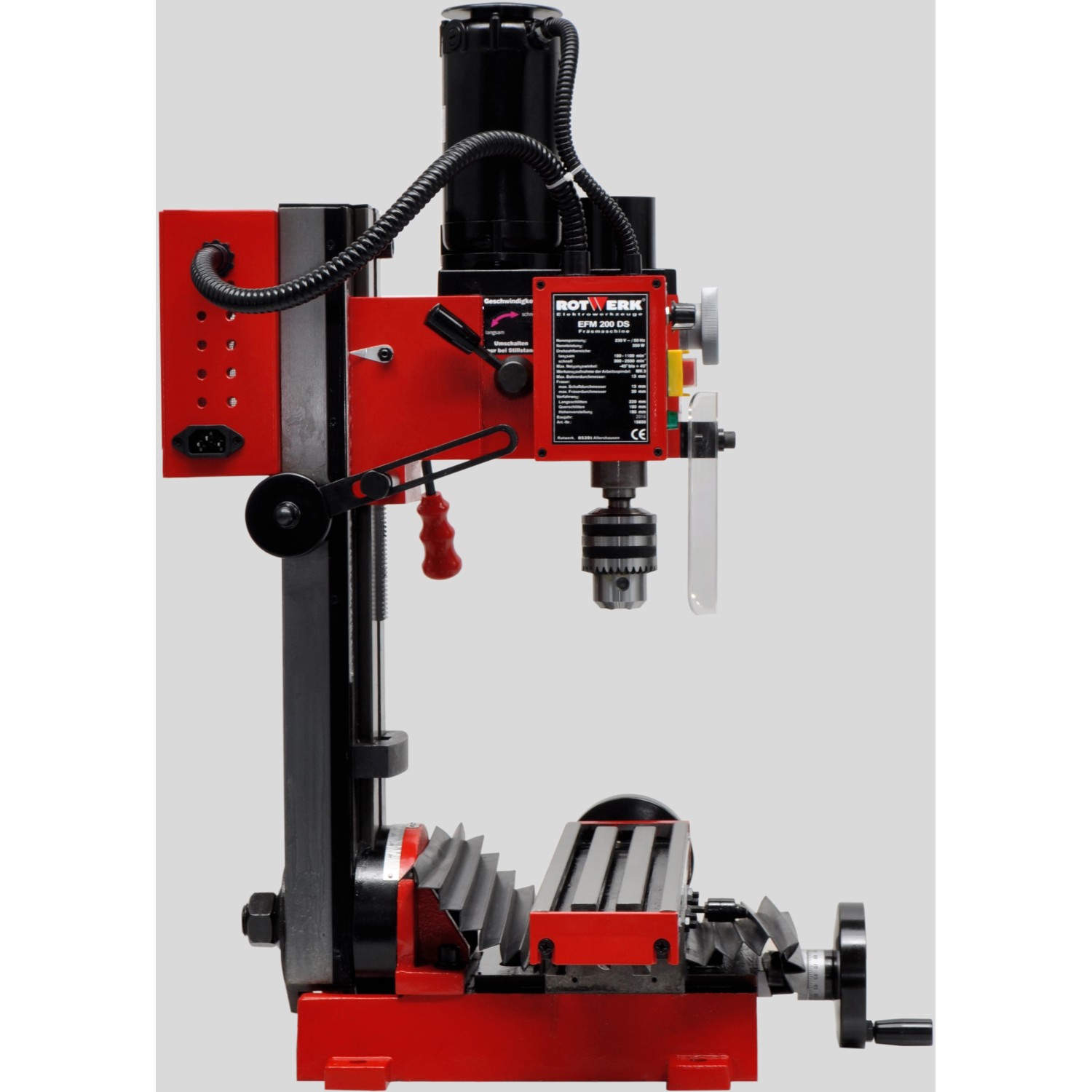 Rotwerk Bohr- und Fräsmaschine EFM 200 DS für Metall- und Kunststoffbearbeitung.