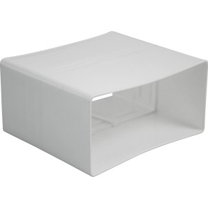 Marley Vierkantrohr-Verbinder System 100, weißer Kunststoff, zur Verbindung von Flachkanälen.