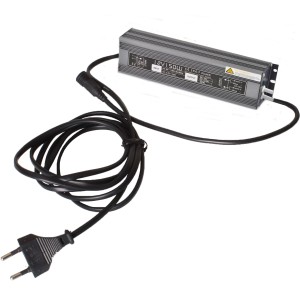 GroJa Trafo, 80 Watt, IP67, schwarz, für bis zu 3 Lichtleisten – Zubehör für Zaunbau.