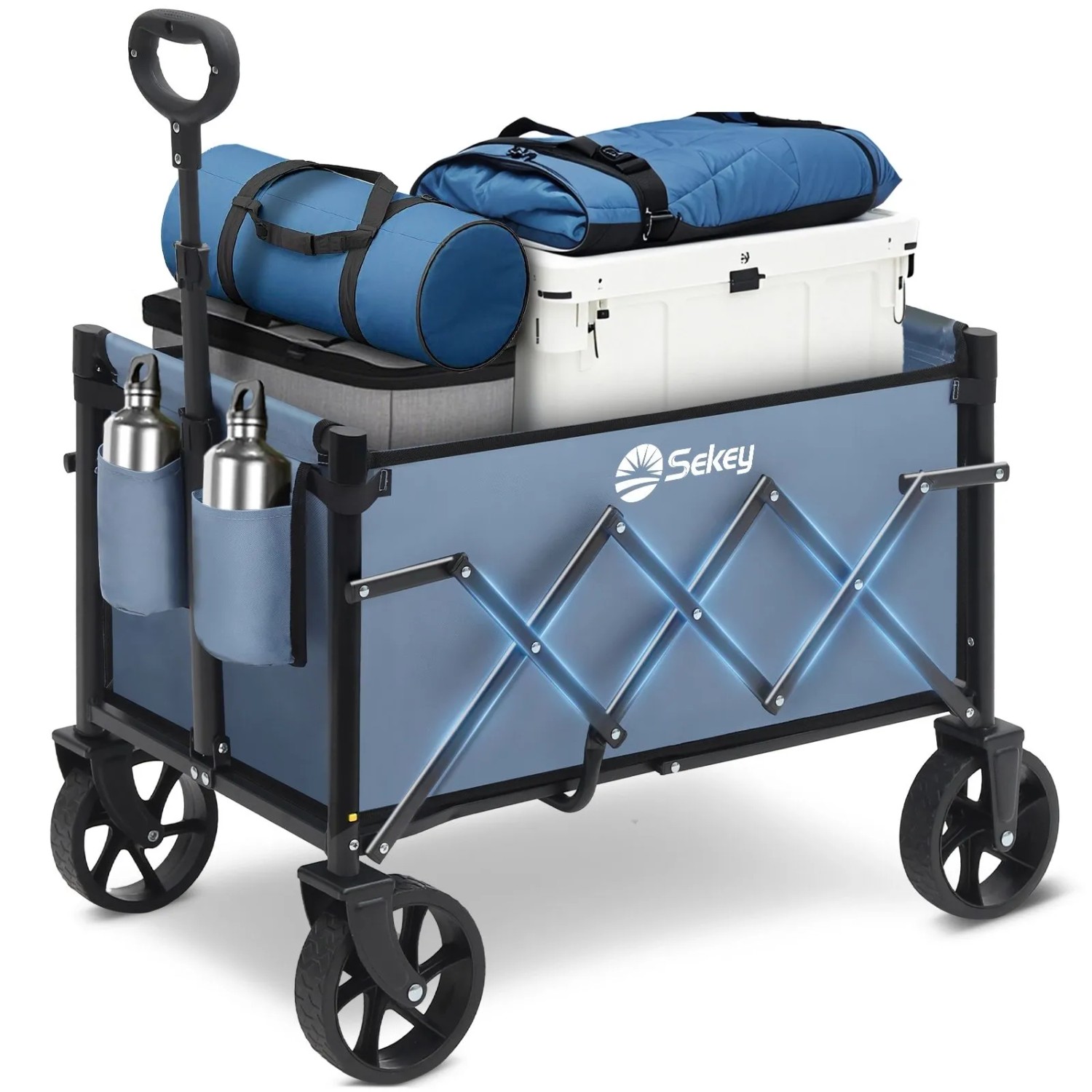 Sekey Bollerwagen Faltbar Klein 60L 80KG Blau