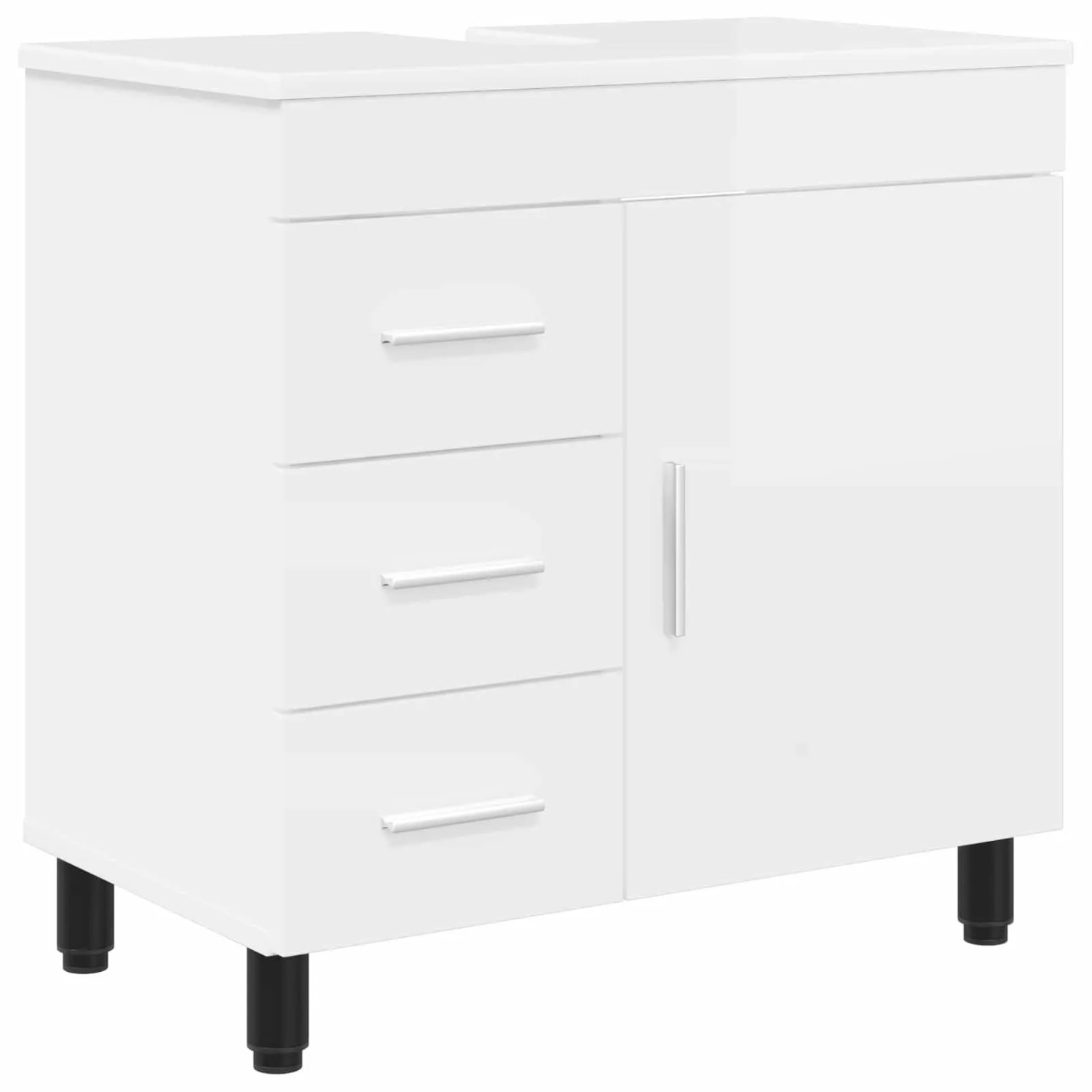 vidaXL Waschtisch Hochglanz Weiß 60 x 35 x 60 cm Holzwerkstoff 889379
