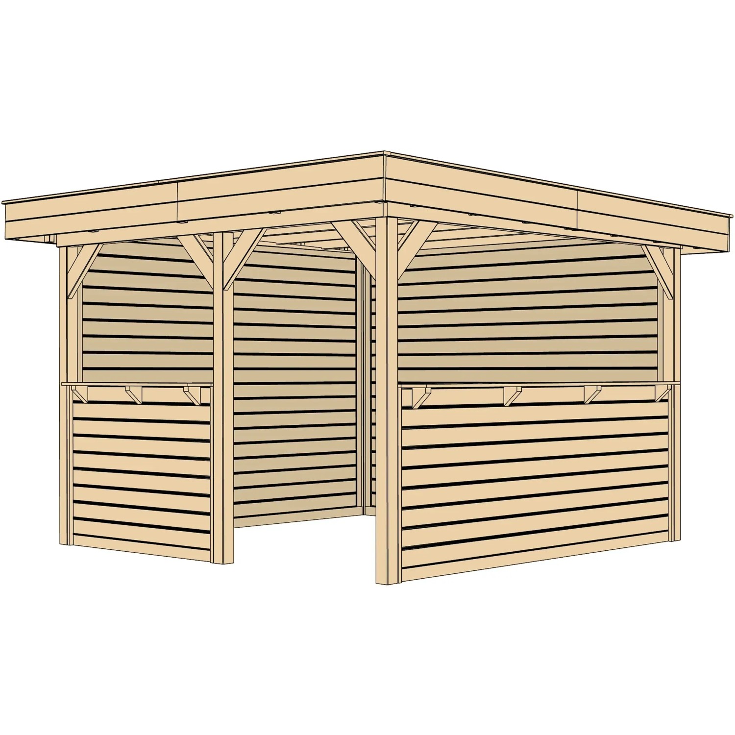 Weka Gartenpavillon Rimini Flachdach 349 x 360 cm kaufen bei OBI